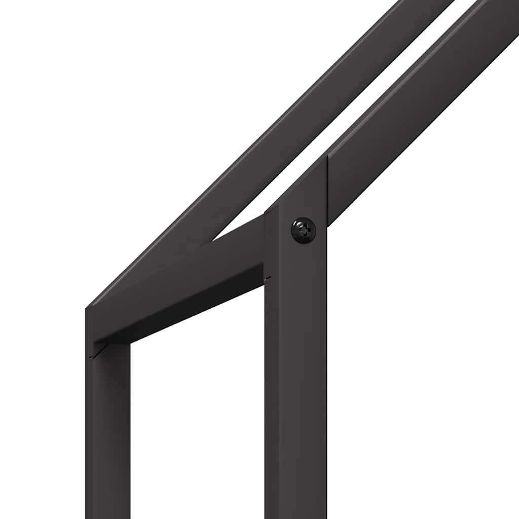 Vedstativ svart 60x25x90 cm kaldvalset stål