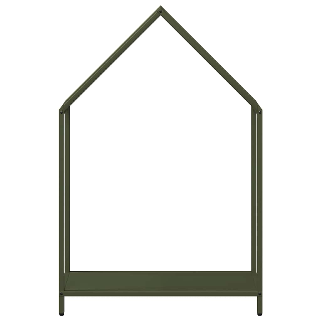 Vedstativ olivengrønn 60x25x90 cm kaldvalset stål