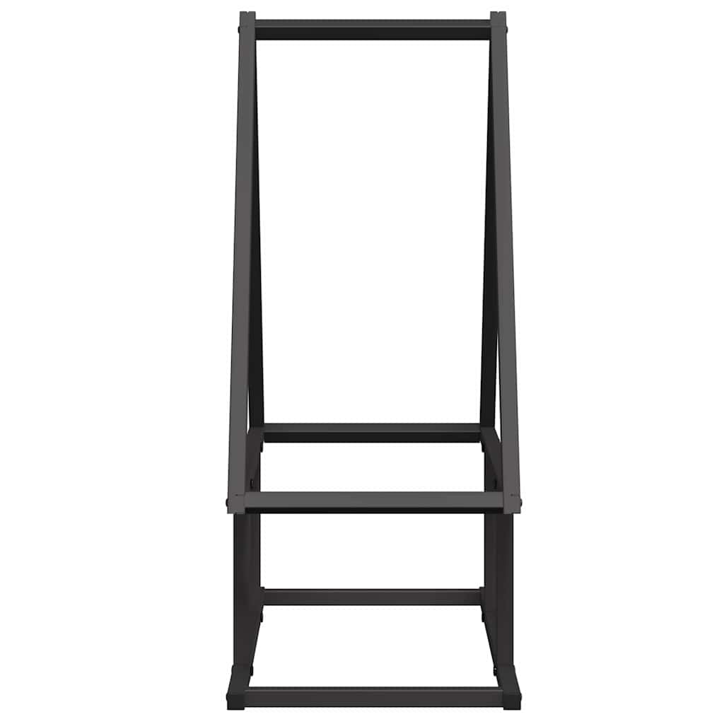 Vedstativ svart 50x25x60 cm kaldvalset stål