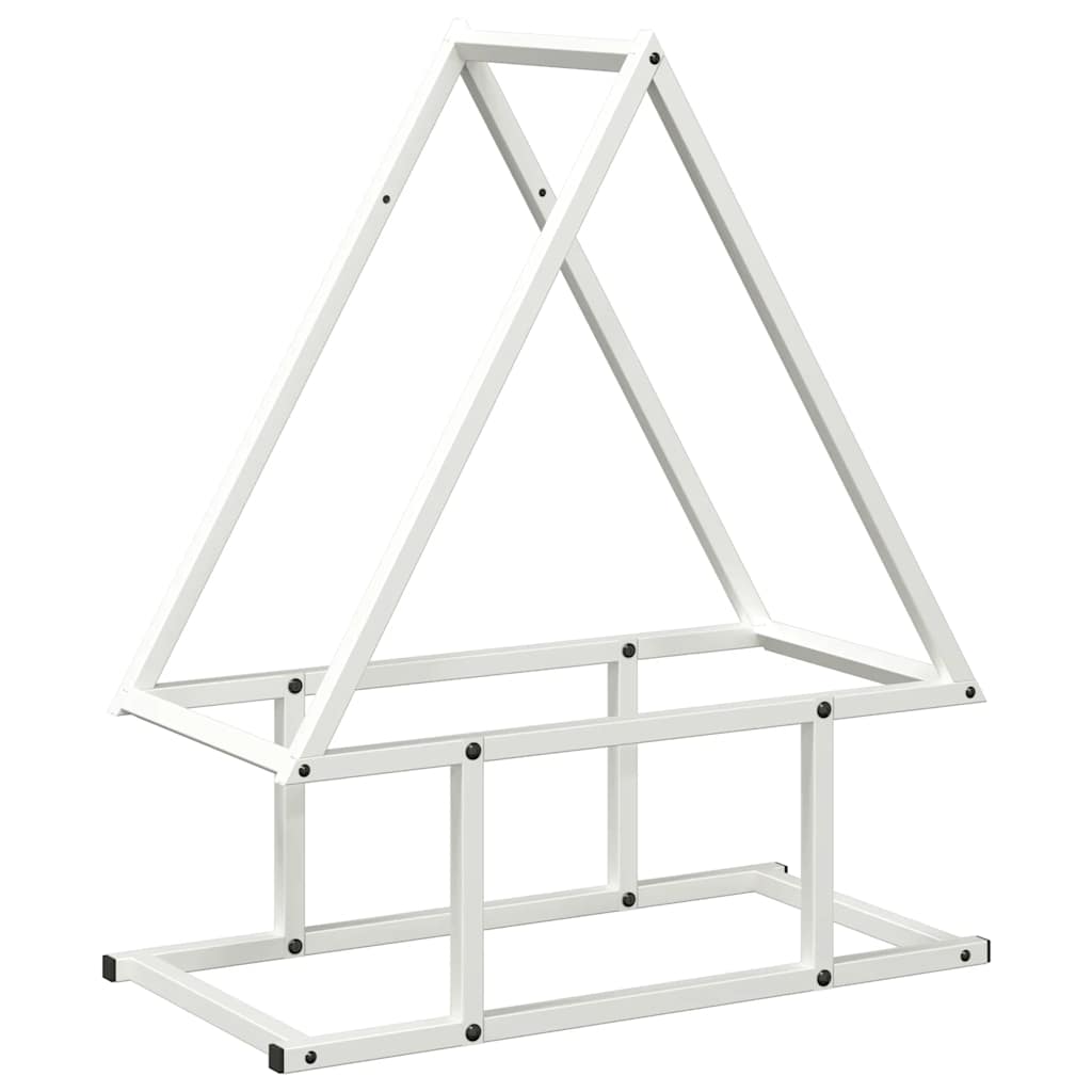 Vedstativ svart 50x25x60 cm kaldvalset stål