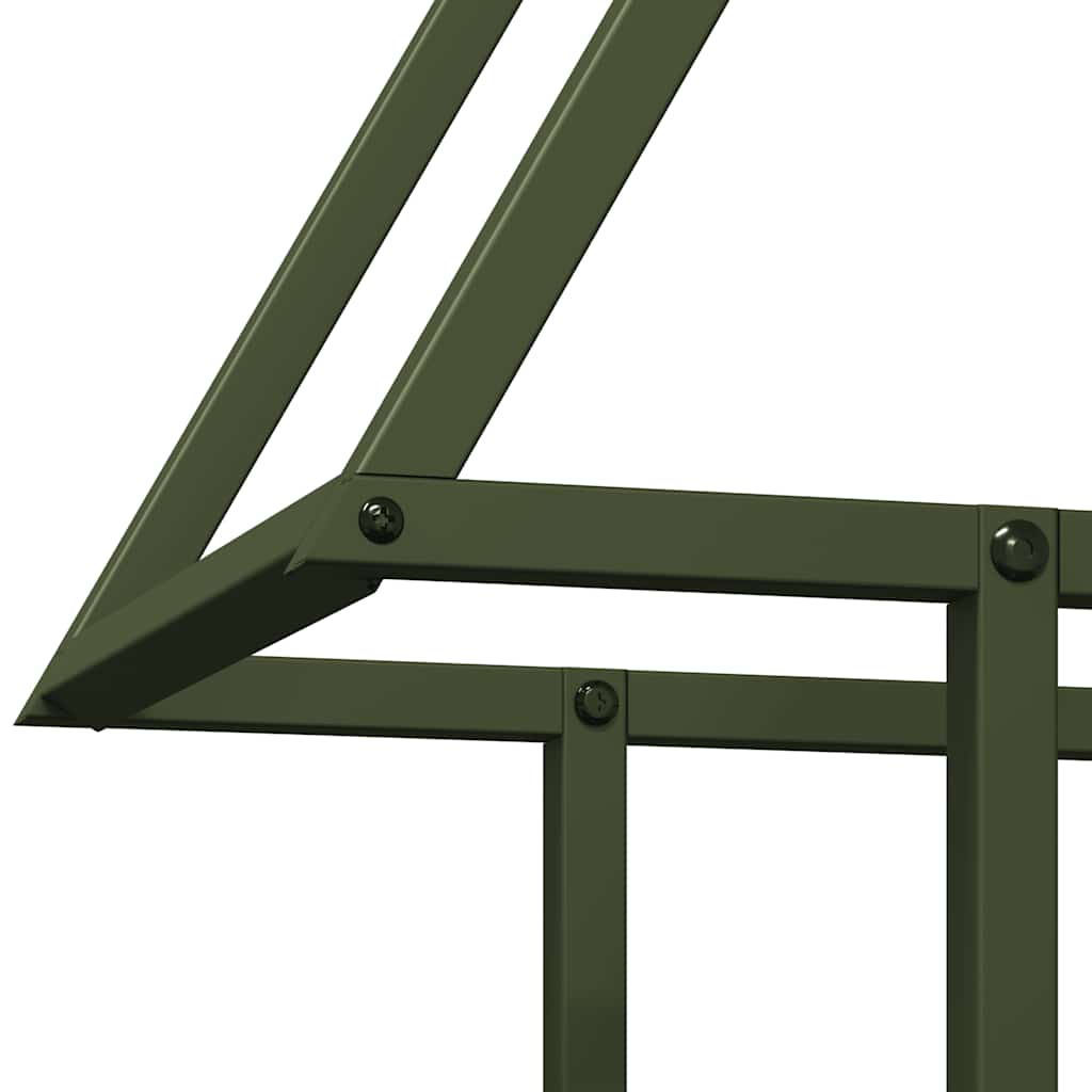 Vedstativ olivengrønn 50x25x60 cm kaldvalset stål