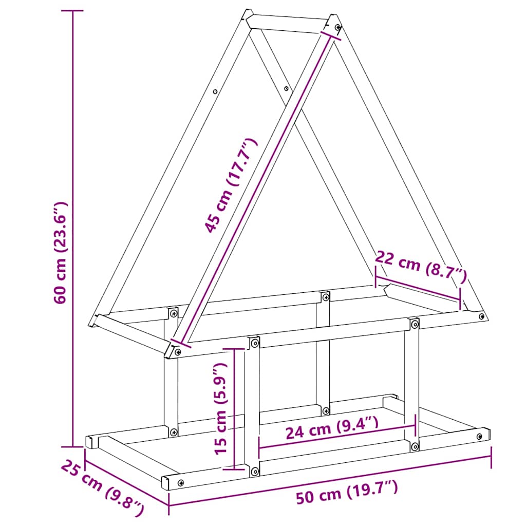 Vedstativ olivengrønn 50x25x60 cm kaldvalset stål