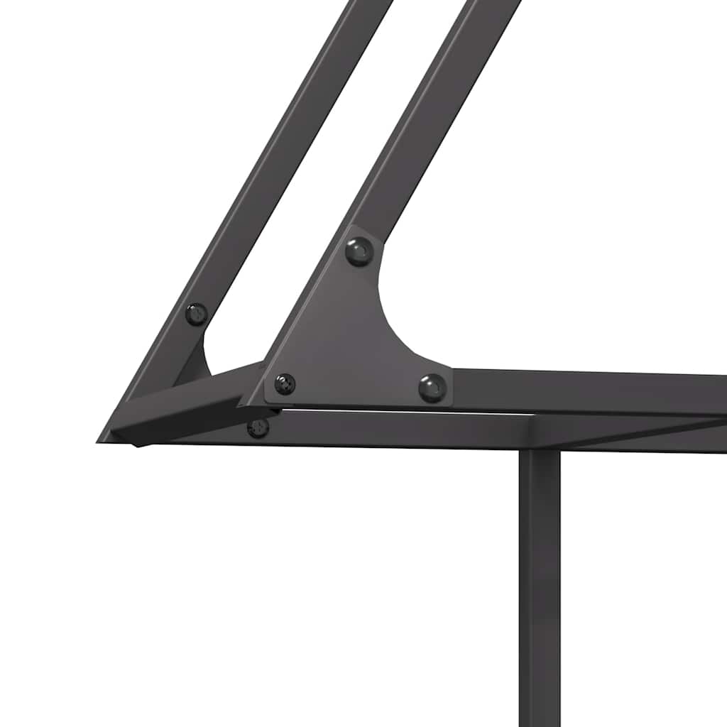Vedstativ svart 80x25x90 cm kaldvalset stål