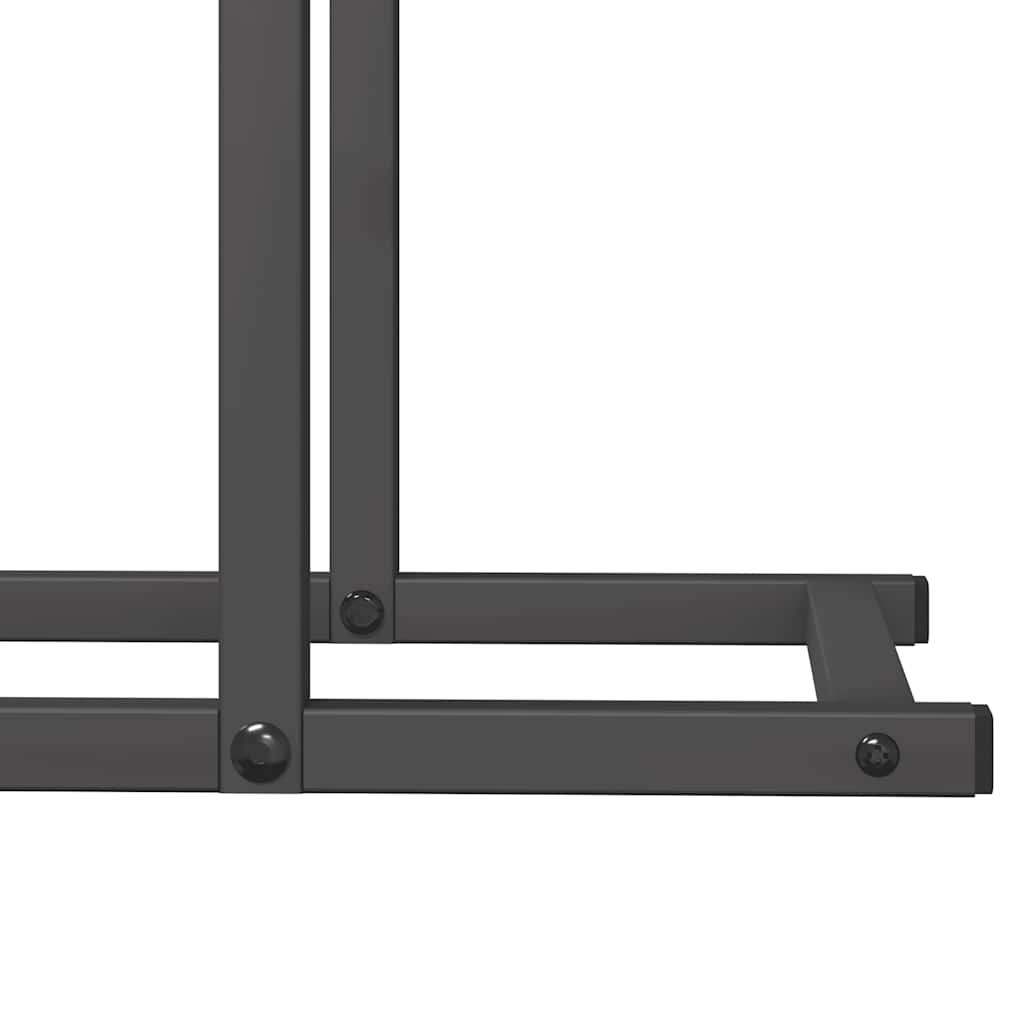 Vedstativ svart 80x25x90 cm kaldvalset stål