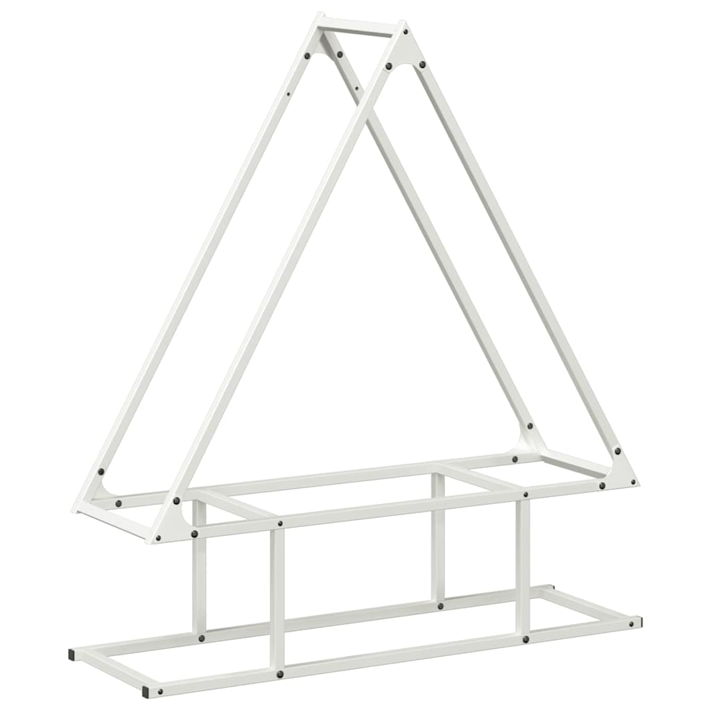 Vedstativ svart 80x25x90 cm kaldvalset stål