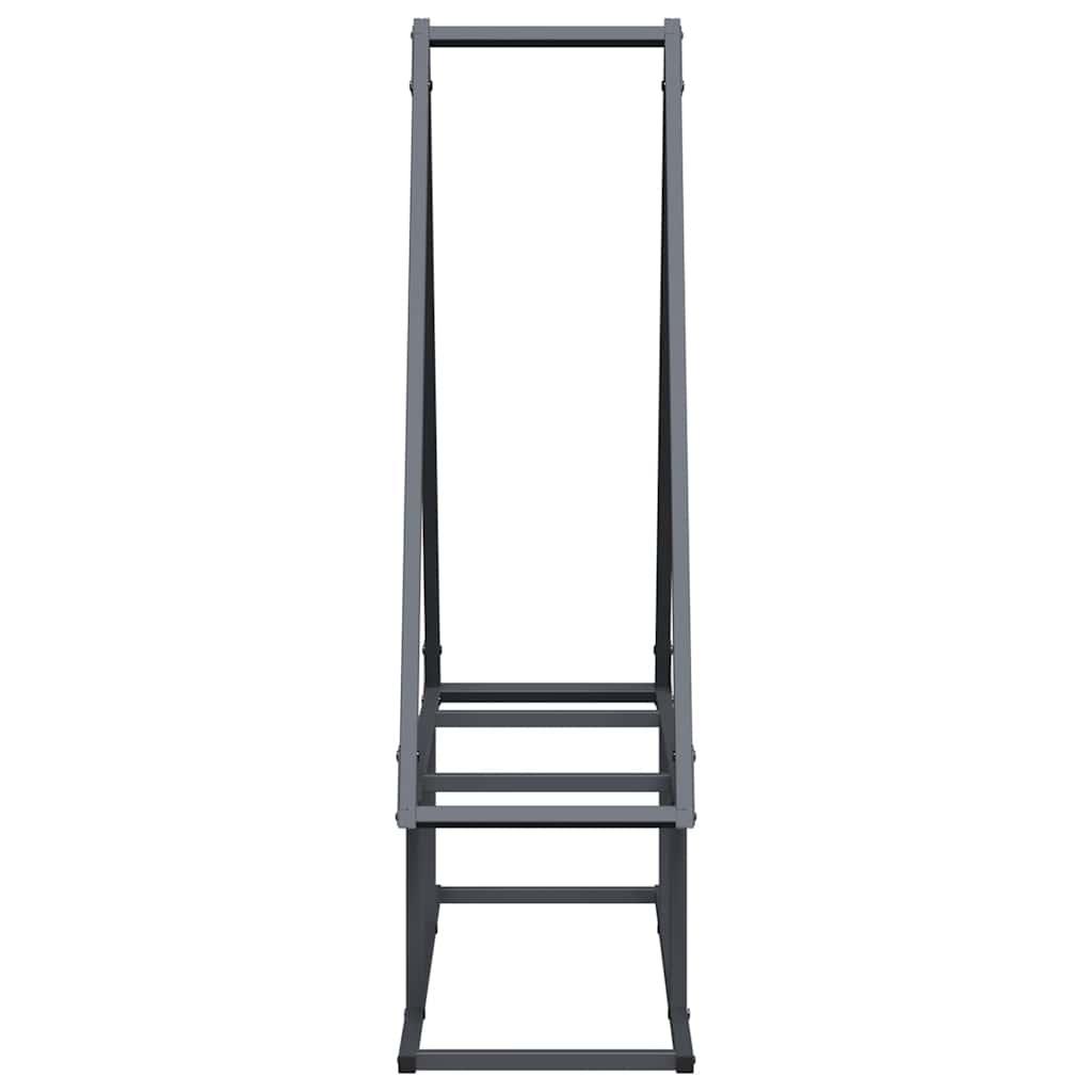 Vedstativ antrasitt 80x25x90 cm kaldvalset stål