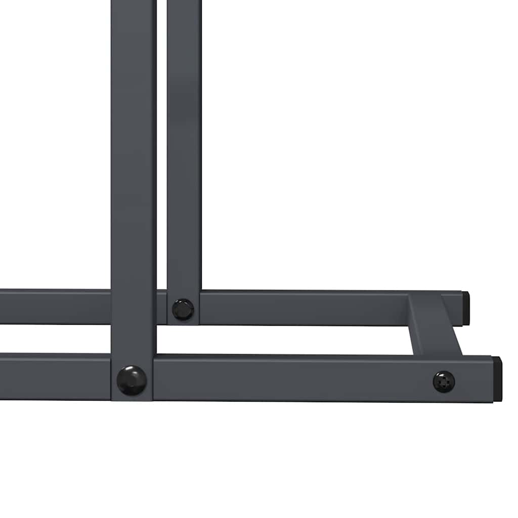 Vedstativ antrasitt 80x25x90 cm kaldvalset stål