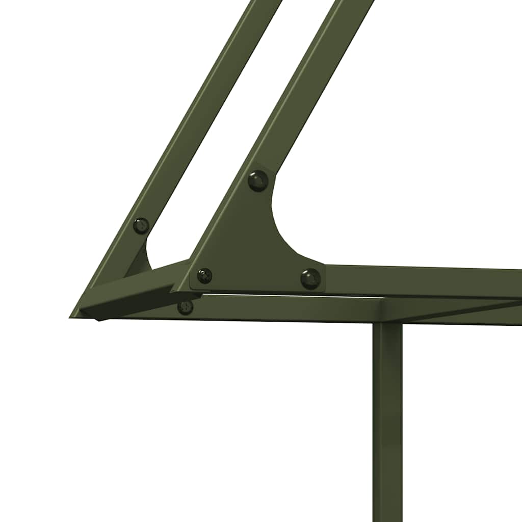 Vedstativ olivengrønn 80x25x90 cm kaldvalset stål