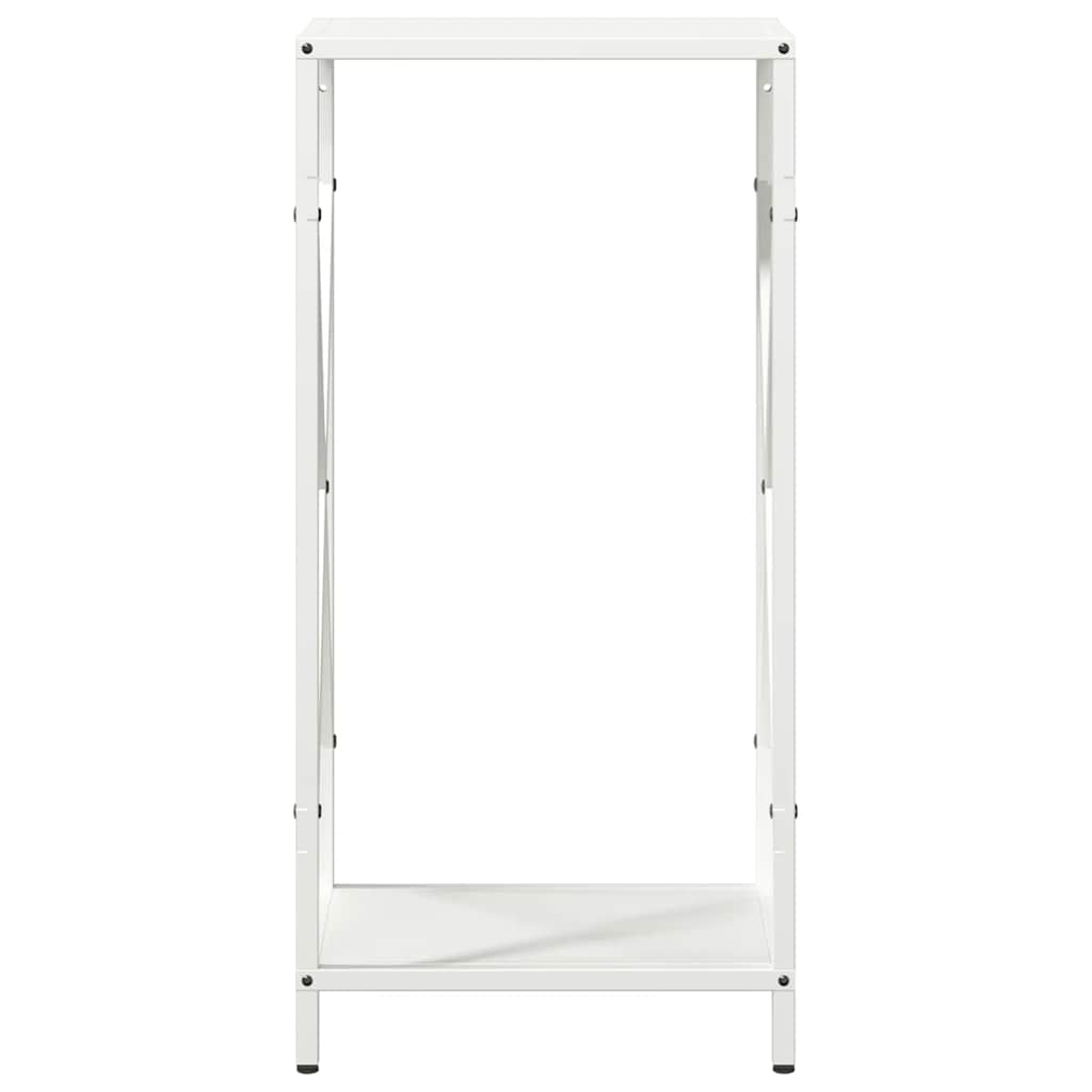 Vedstativ hvit 34x25x70 cm kaldvalset stål