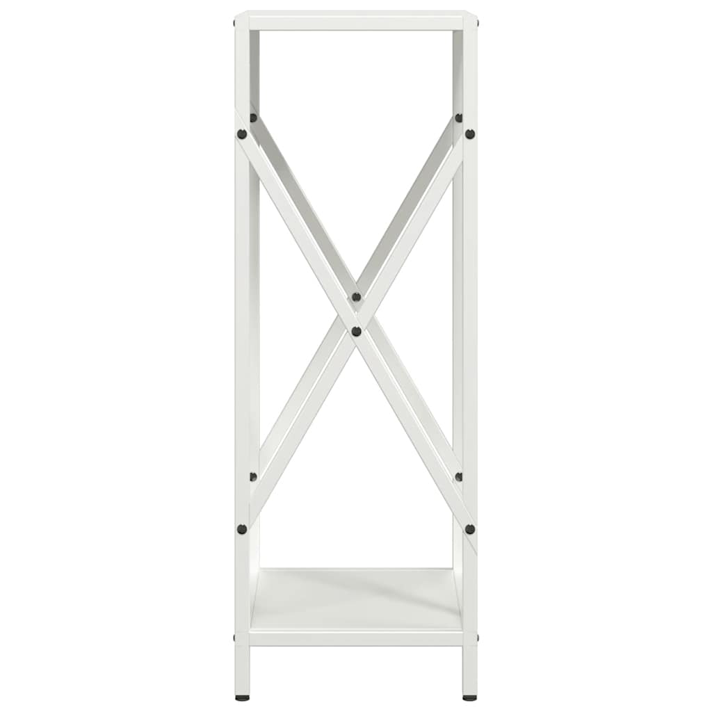 Vedstativ hvit 34x25x70 cm kaldvalset stål