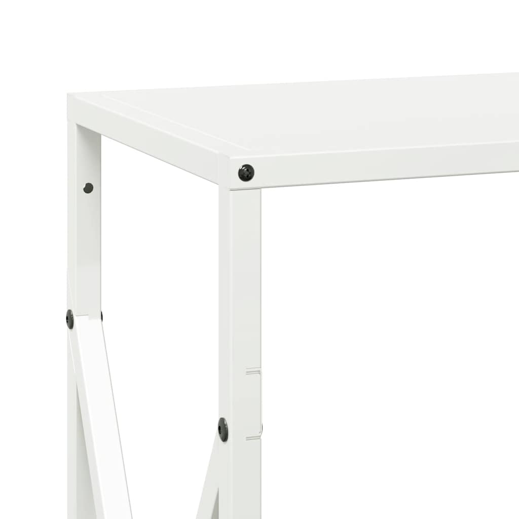 Vedstativ hvit 34x25x70 cm kaldvalset stål