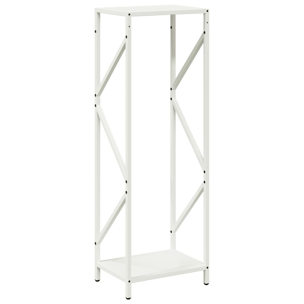 Vedstativ hvit 34x25x100 cm kaldvalset stål