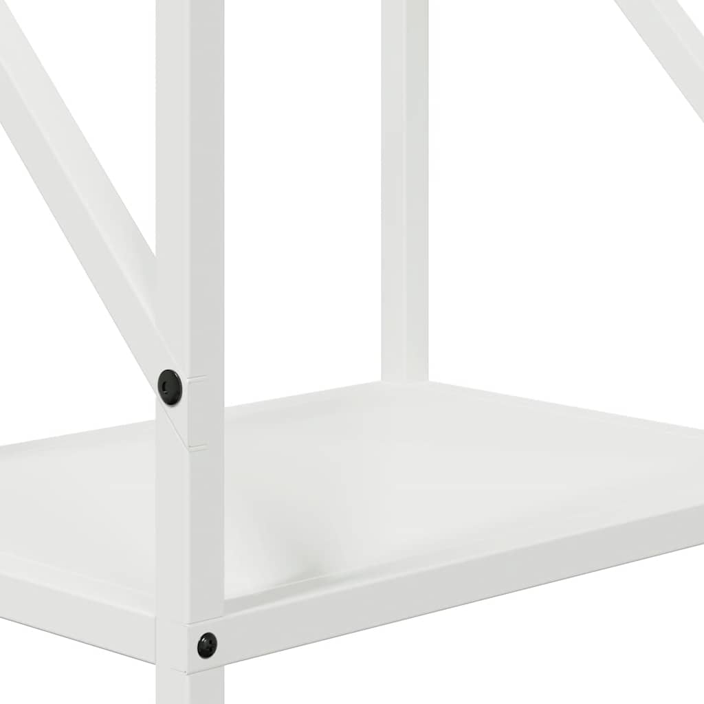 Vedstativ hvit 34x25x100 cm kaldvalset stål