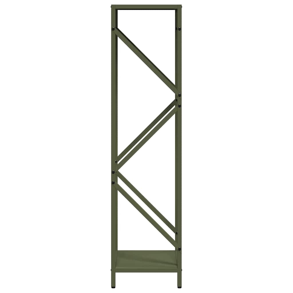 Vedstativ olivengrønn 34x25x100 cm kaldvalset stål