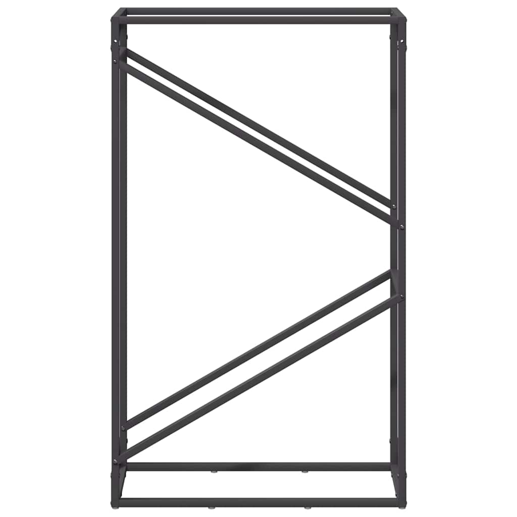 Vedstativ svart 60x25x100 cm kaldvalset stål