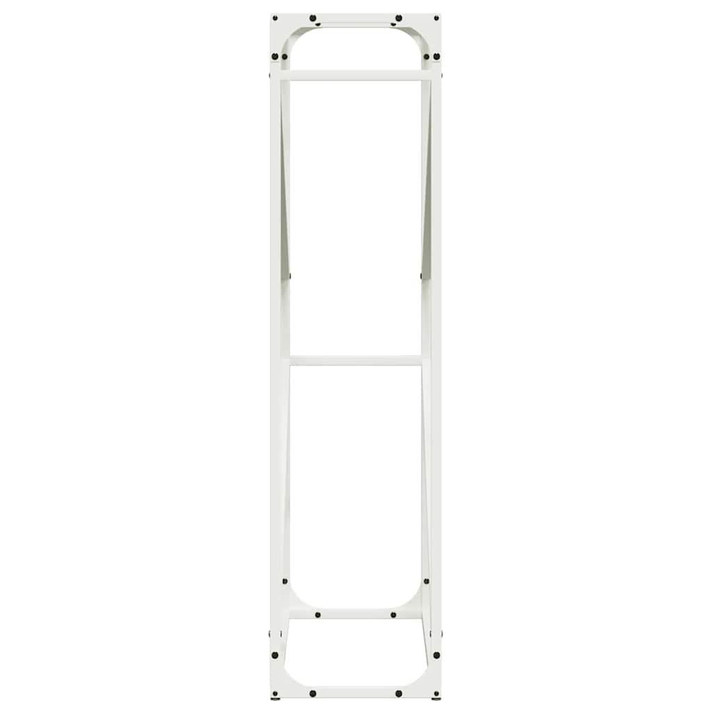 Vedstativ hvit 60x25x100 cm kaldvalset stål