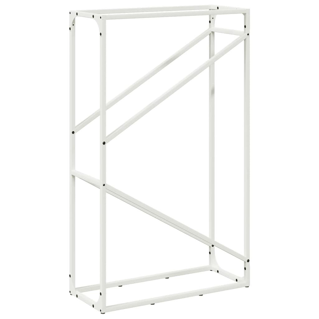 Vedstativ hvit 60x25x100 cm kaldvalset stål