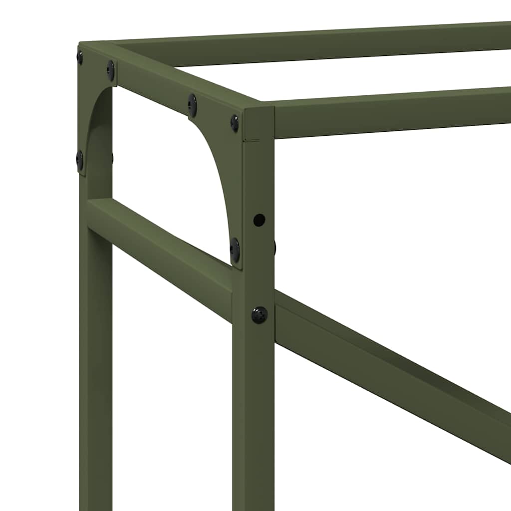 Vedstativ olivengrønn 60x25x100 cm kaldvalset stål