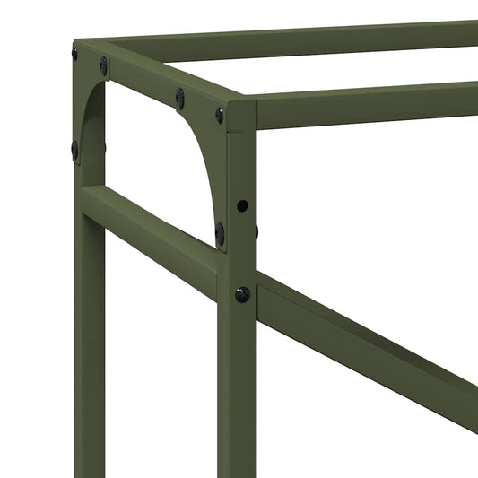 Vedstativ olivengrønn 60x25x100 cm kaldvalset stål