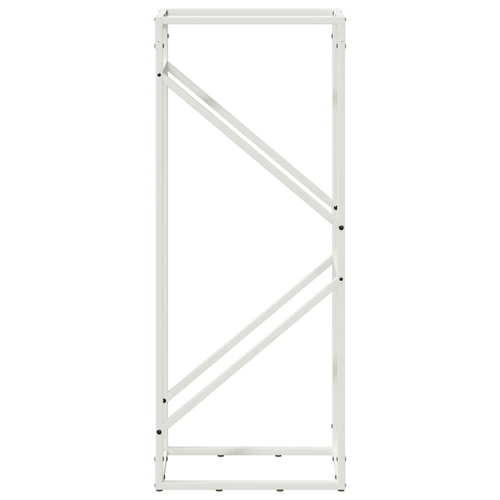 Vedstativ hvit 40x25x100 cm kaldvalset stål