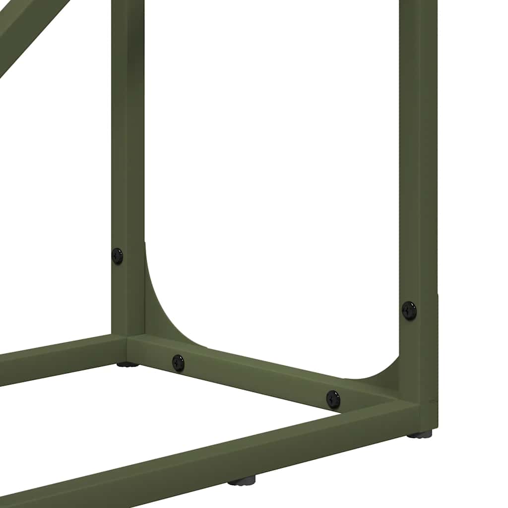 Vedstativ olivengrønn 40x25x100 cm kaldvalset stål