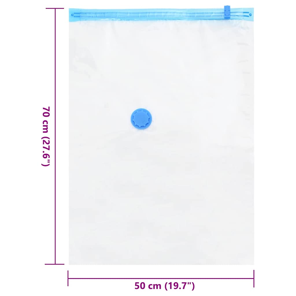 Oppbevaringsposer 50 pcs Transparent og blå 70 x 50 cm vidaXL