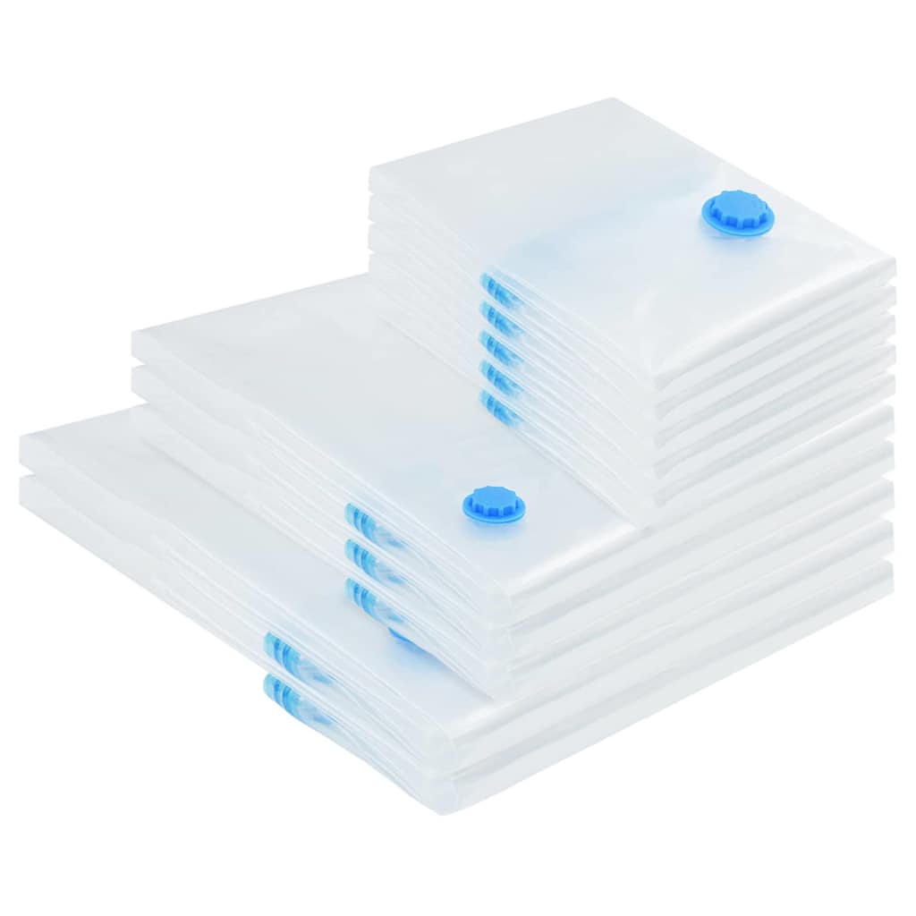 Oppbevaringsposer 10 pcs Transparent og blå 130 x 100 cm