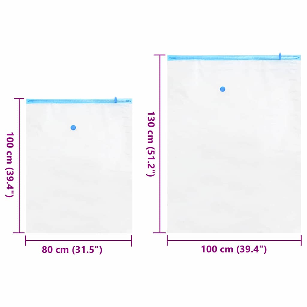 Oppbevaringsposer 5 pcs Transparent og blå 130 x 100 cm vidaXL