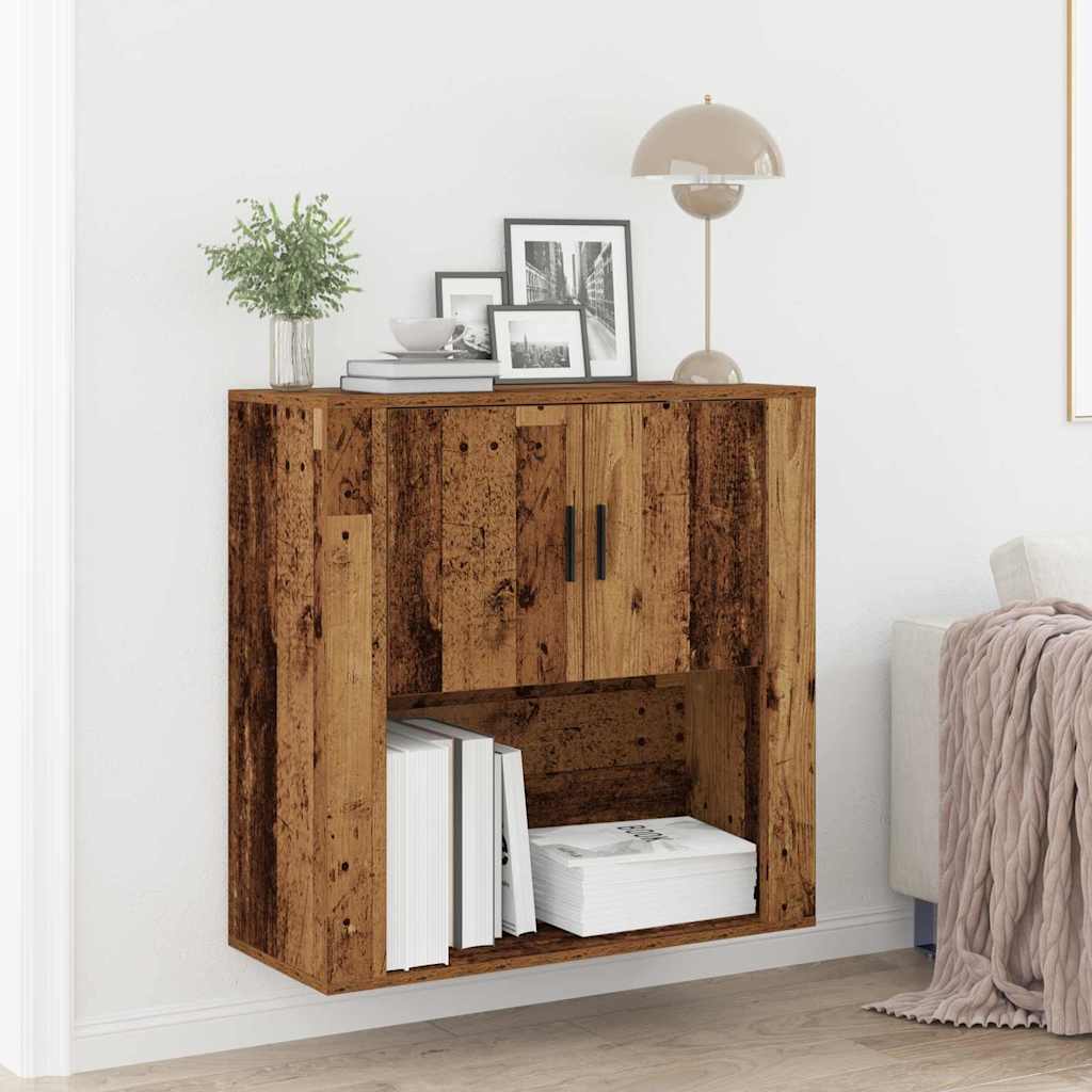 Veggskap med hylle Gammelt tre 80 x 33 x 80 cm Konstruert tre