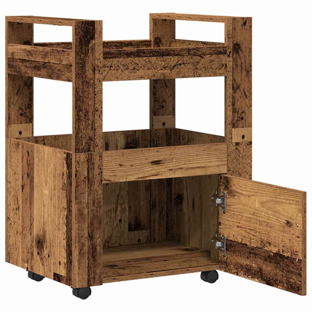 Kjøkkenvogn Gammelt tre 60 x 45 x 80 cm Konstruert tre