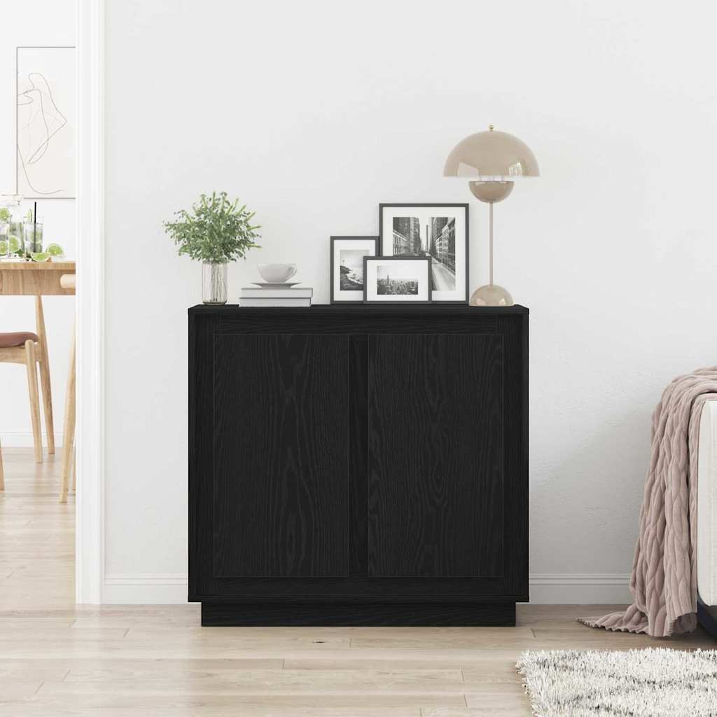 Serviesskap Svart Eik 80 x 40 x 75 cm Konstruert tre
