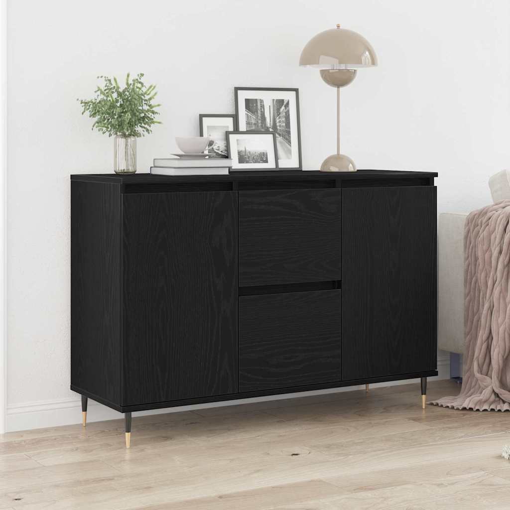 Serviesskap Svart Eik 101,5 x 35 x 70 cm Konstruert tre