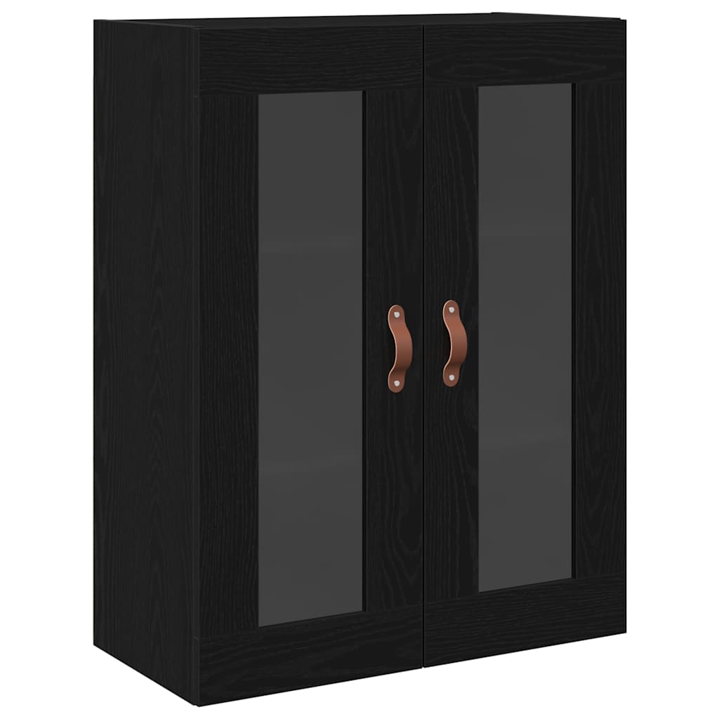 Veggskap Veggmontert Svart Eik 69,5 x 34 x 90 cm Konstruert tre