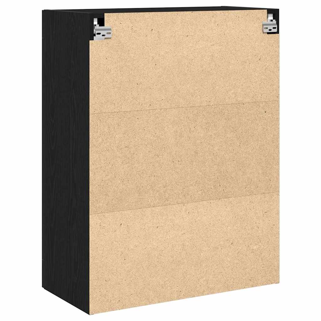 Veggskap Veggmontert Svart Eik 69,5 x 34 x 90 cm Konstruert tre