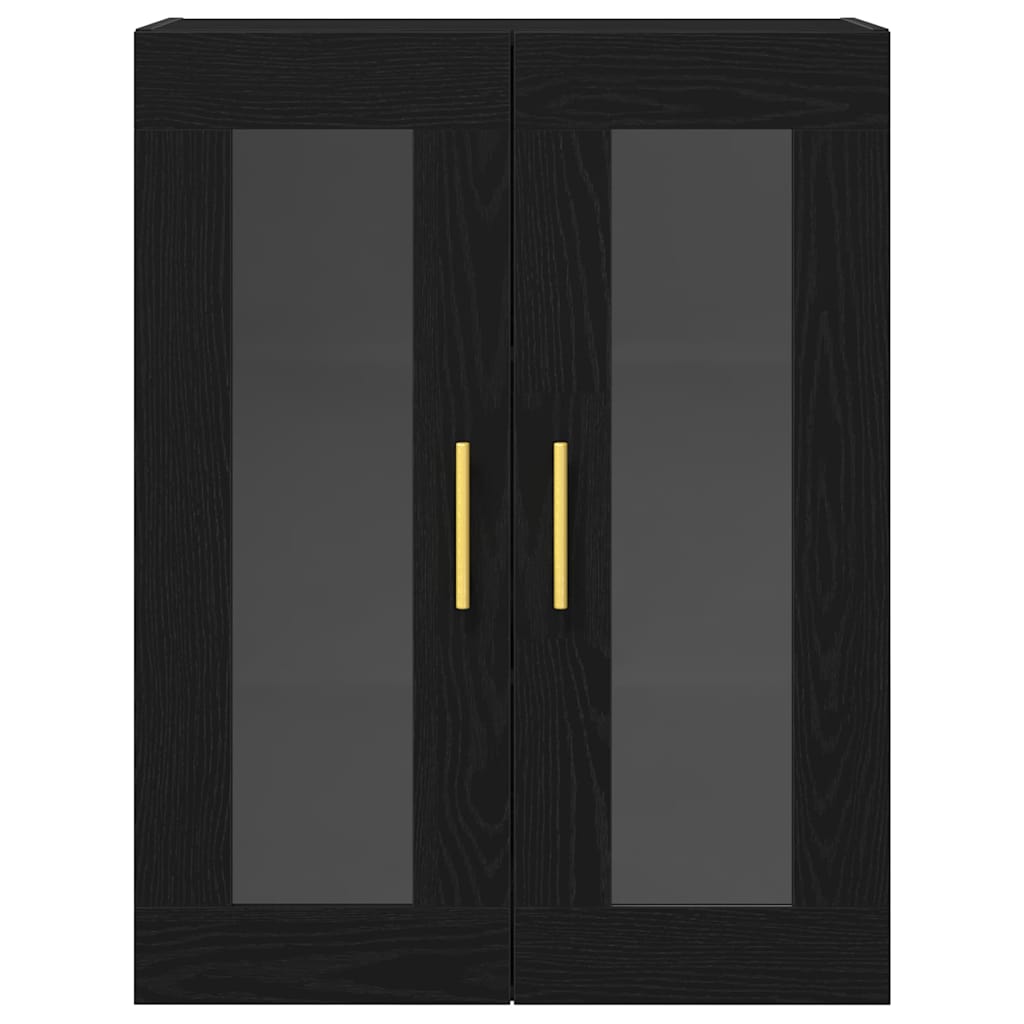 Veggskap Veggmontert Svart Eik 69,5 x 34 x 90 cm Konstruert tre