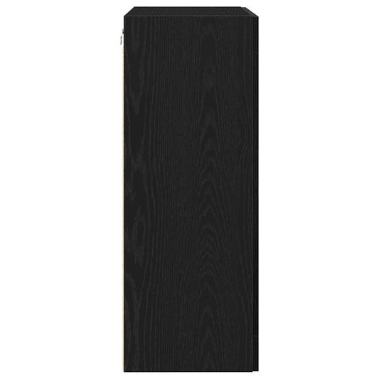 Veggskap Veggmontert Svart Eik 69,5 x 34 x 90 cm Konstruert tre