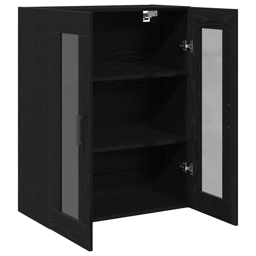 Veggskap Veggmontert Svart Eik 69,5 x 34 x 90 cm Konstruert tre