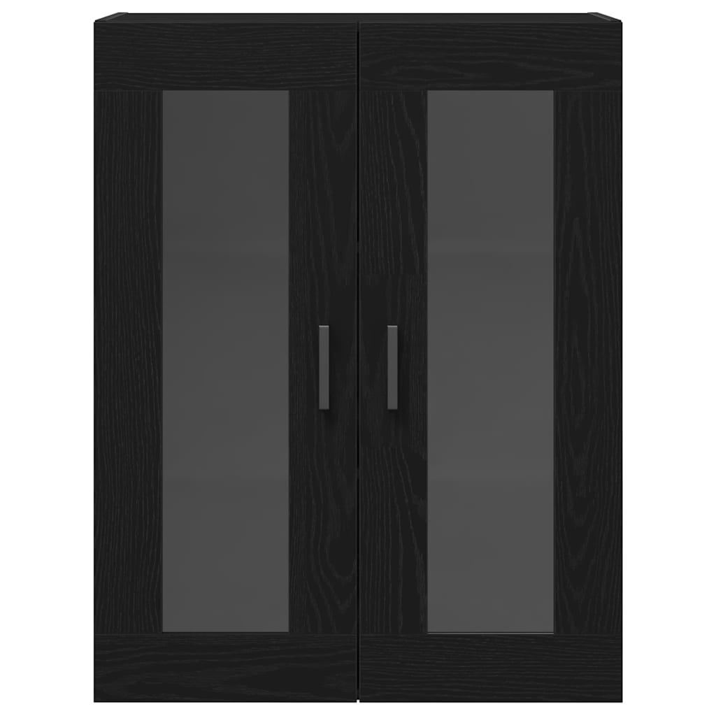 Veggskap Veggmontert Svart Eik 69,5 x 34 x 90 cm Konstruert tre