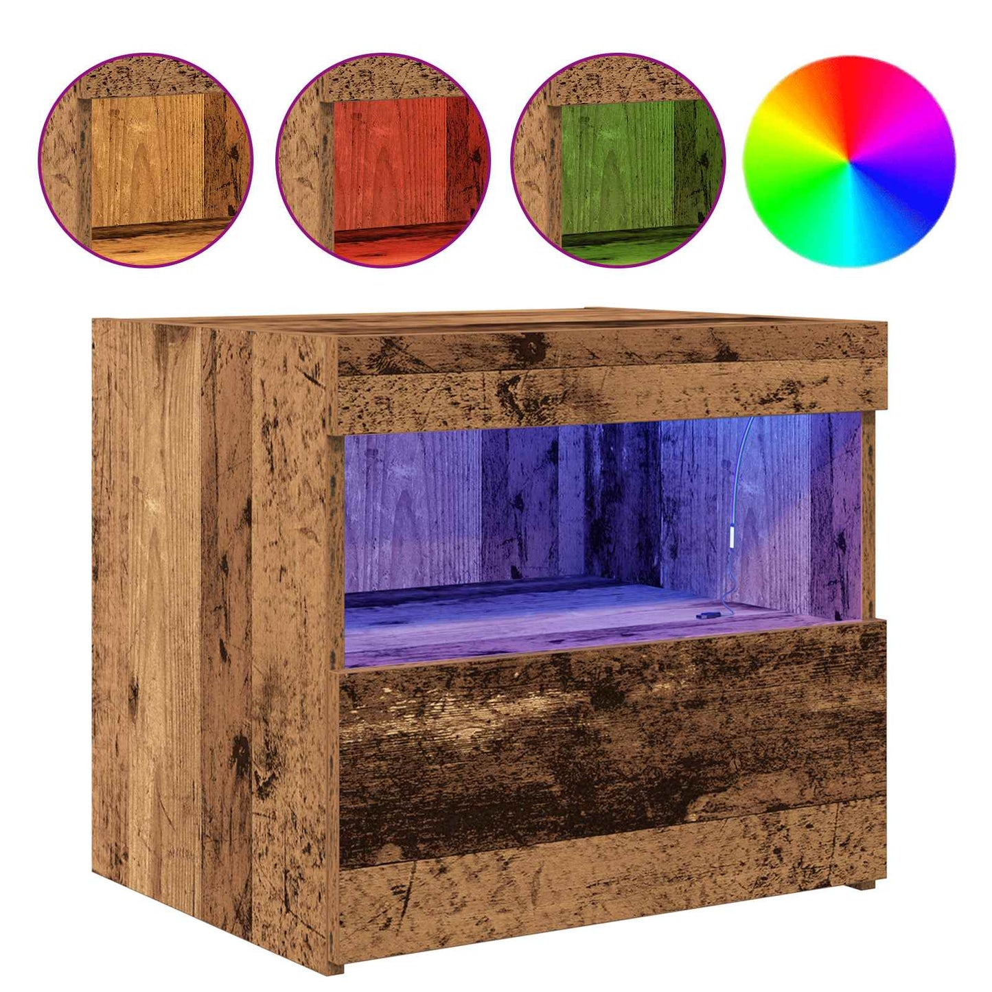 Nattbordskap Gammelt tre 50 x 40 x 45 cm Konstruert tre