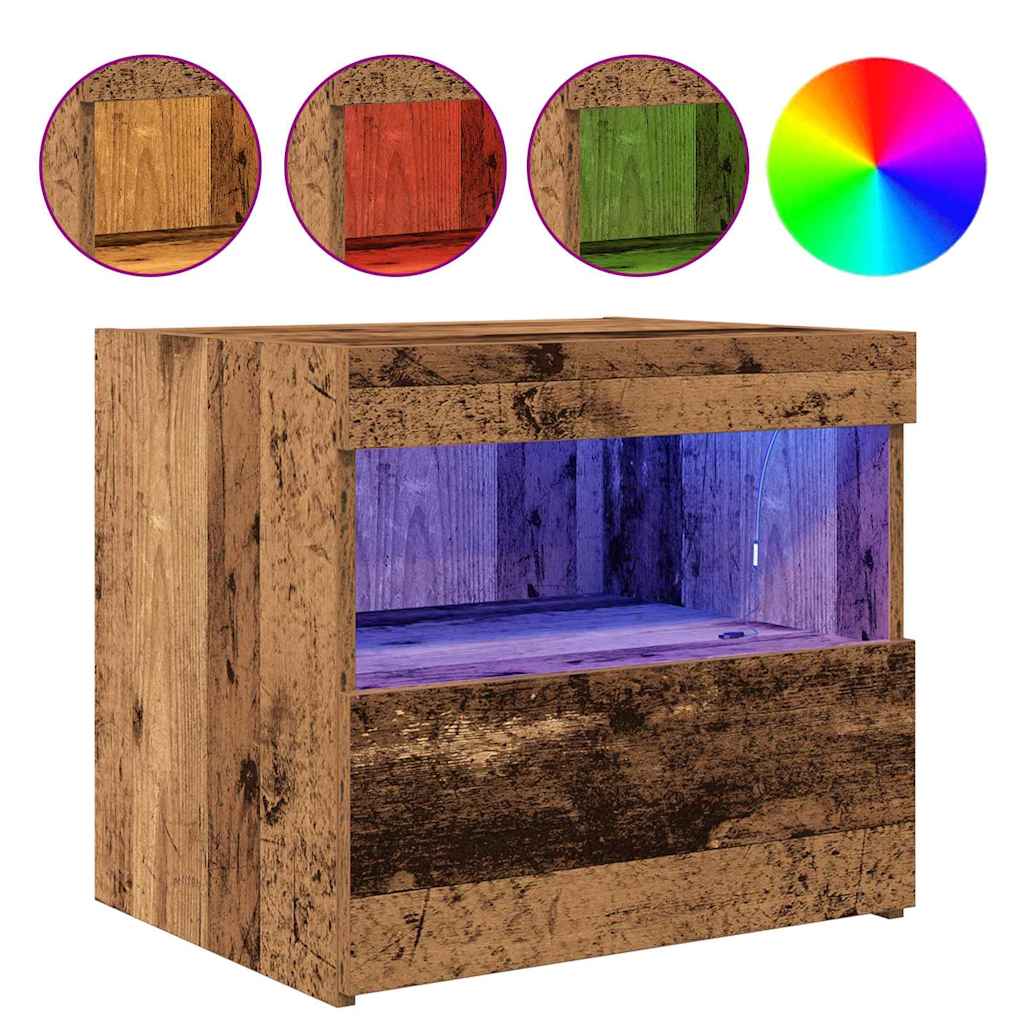 Nattbordskap 2 pcs Gammelt tre 50 x 40 x 45 cm Konstruert tre