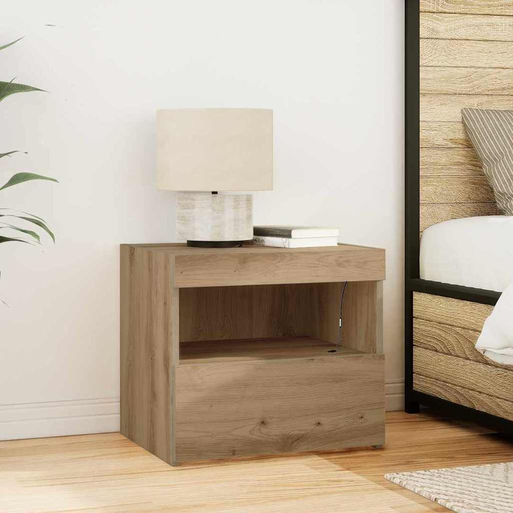 Nattbordskap 2 pcs Artisan Eik 50 x 40 x 45 cm Konstruert tre