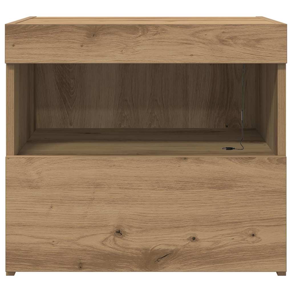 Nattbordskap 2 pcs Artisan Eik 50 x 40 x 45 cm Konstruert tre