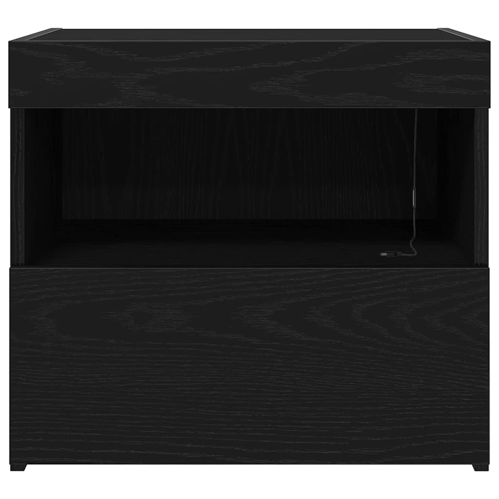 Nattbordskap 2 pcs Svart Eik 50 x 40 x 45 cm Konstruert tre