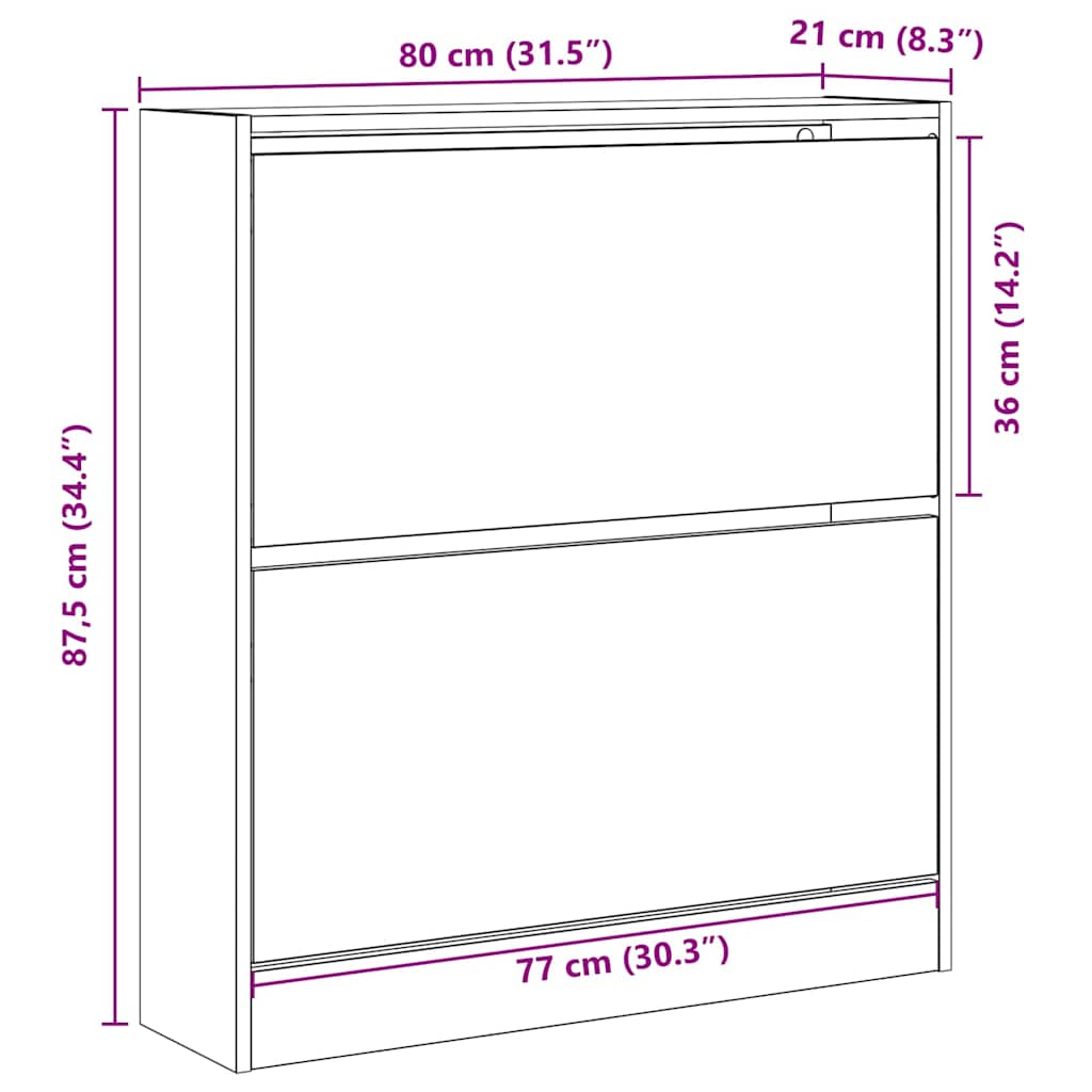 Sko Skap med hylle Gammelt tre 80 x 21 x 87,5 cm Konstruert tre