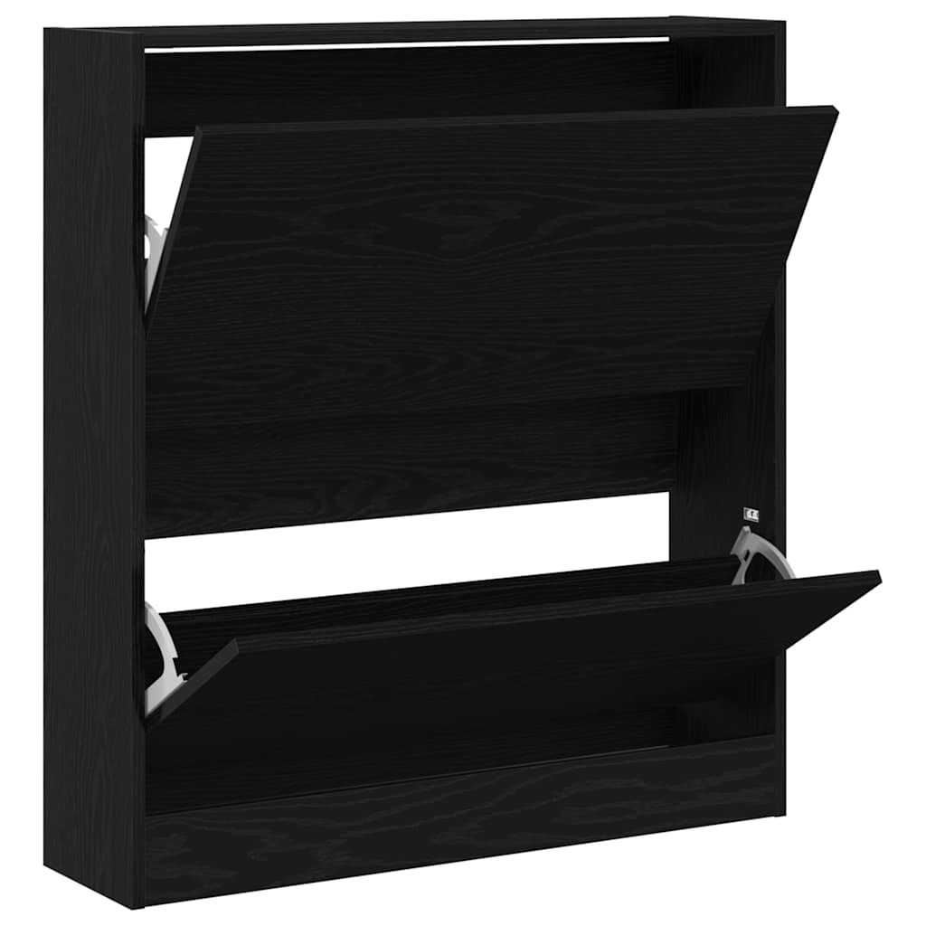 Sko Skap med hylle Svart Eik 80 x 21 x 87,5 cm Konstruert tre