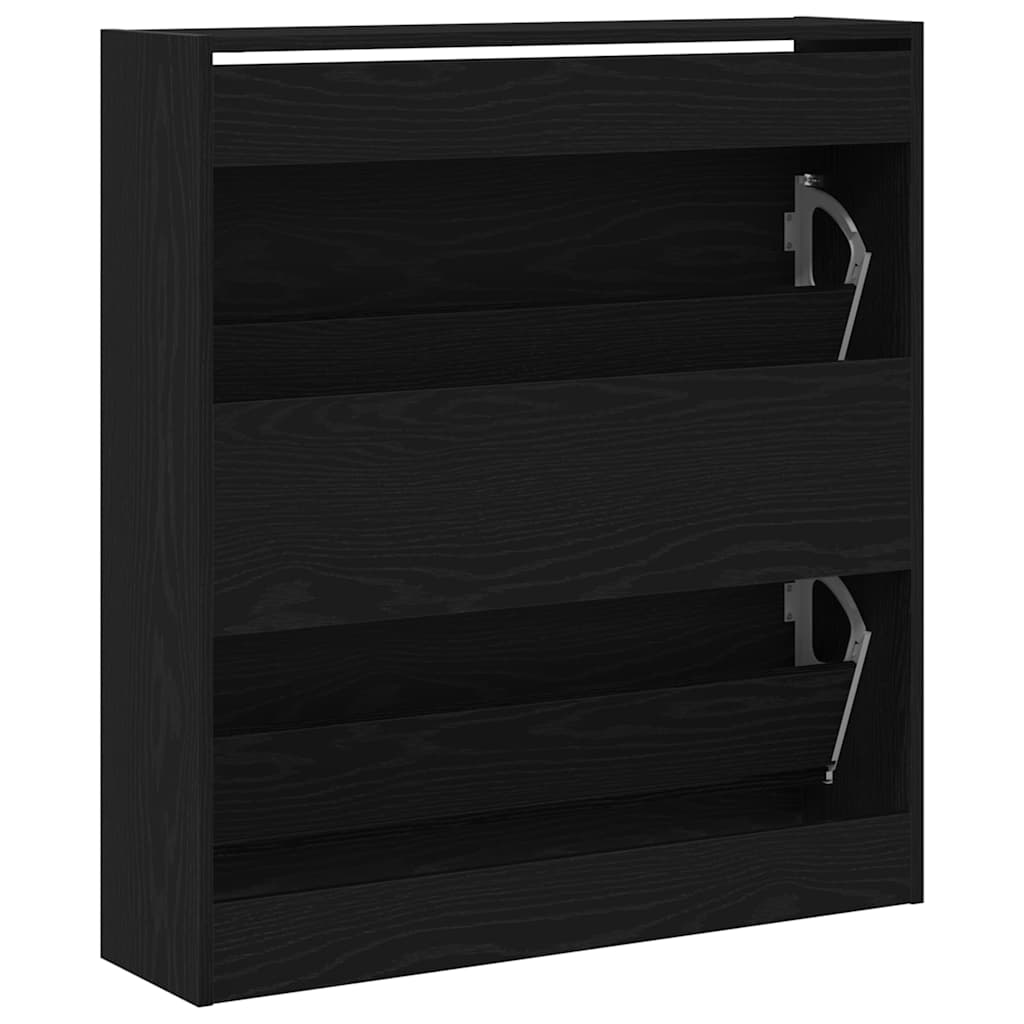 Sko Skap med hylle Svart Eik 80 x 21 x 87,5 cm Konstruert tre