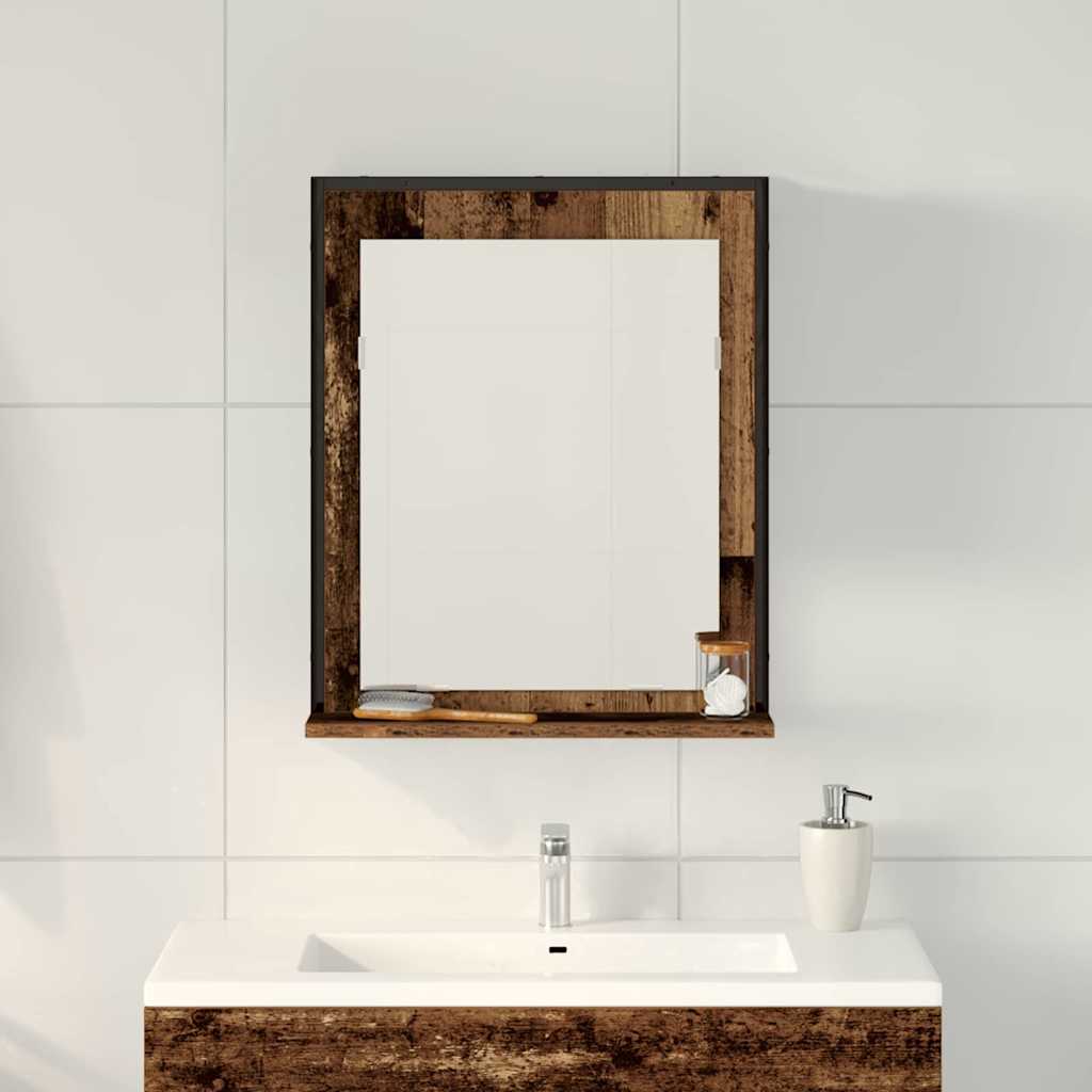 Speil Gammelt tre 50 x 12 x 60 cm Glass og konstruert tre