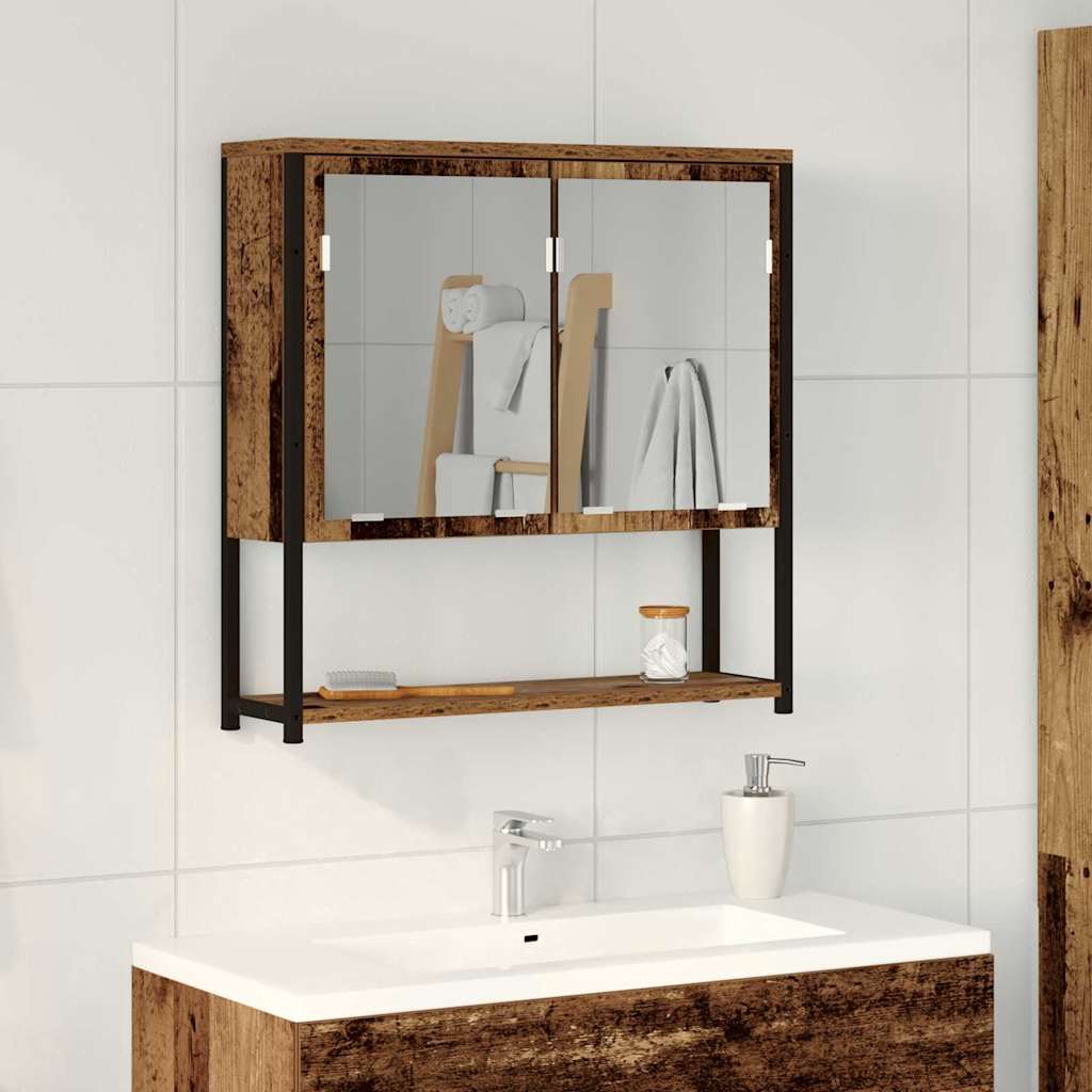 Speilskap med hylle Gammelt tre 60 x 16 x 60 cm Konstruert tre