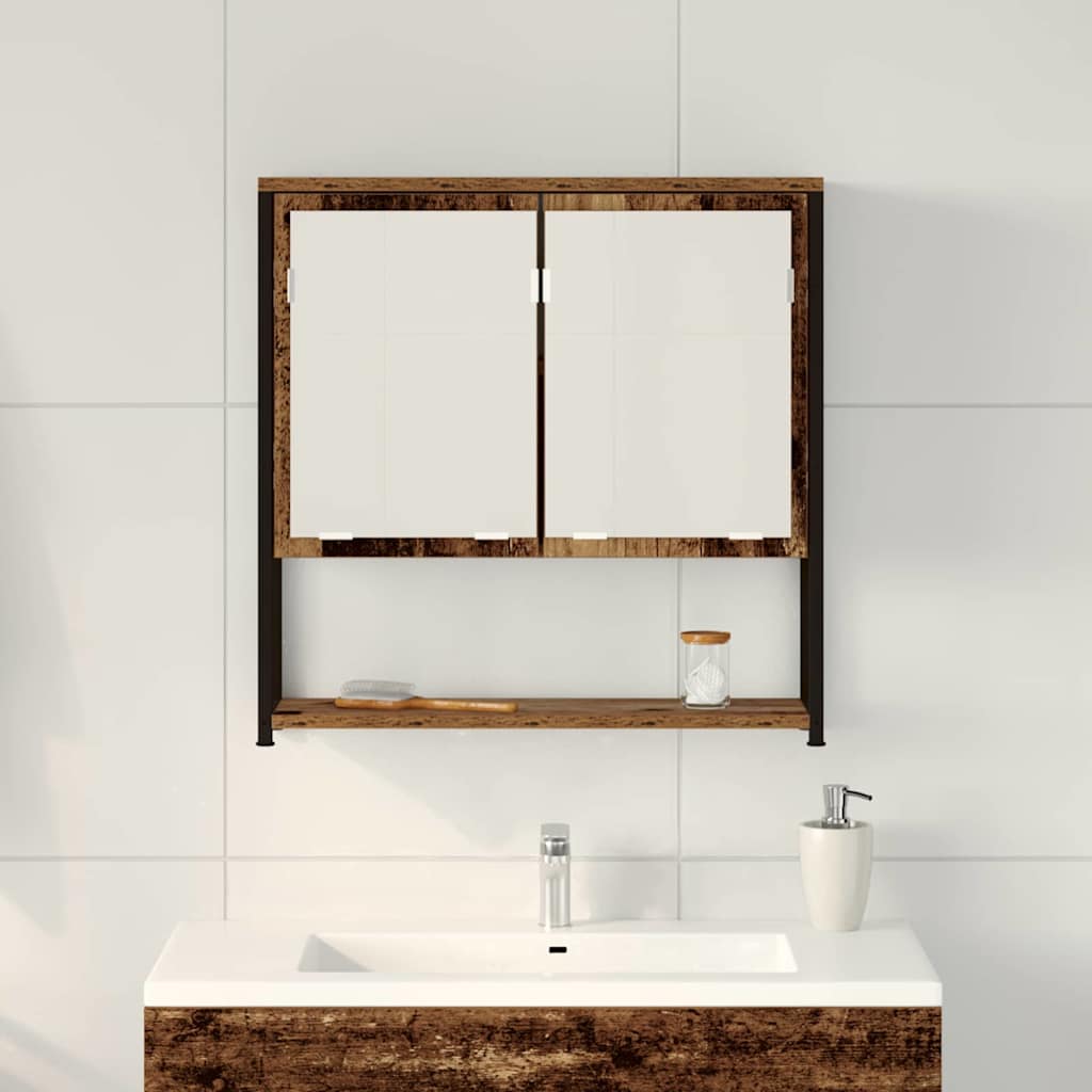Speilskap med hylle Gammelt tre 60 x 16 x 60 cm Konstruert tre