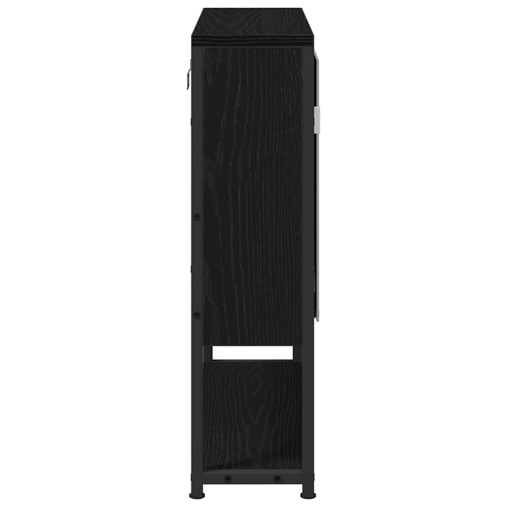 Speilskap med hylle Svart Eik 60 x 16 x 60 cm Konstruert tre
